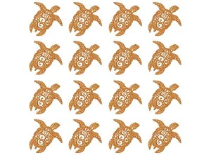 Calcomanías de vidrio fundido de oro 22k de 0,75 pulgadas Sea Turtle 16 piezas - Imagen 1 de 2