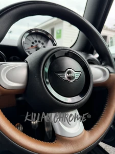 MINI R56 Steering Wheel Ring Cover 3 Spoke Gloss Black Cooper S JCW R55 R57 R58 - Picture 1 of 3