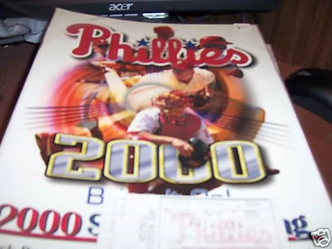 Phillies 2000 Scorebook with ticket Cover