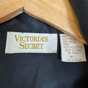 Victorias Secret Gold Label Vintage Lace Night Shirt Womens Large Black Sheer - Picture 1 of 7