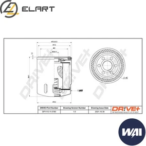 FILTRO OLIO DP1110.11.0180 PER CITROËN SPACETOURER/Bus JUMPY/III/Van JUMPER C5 - Foto 1 di 6