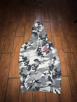 Anti Social Social Club Hoodie Men's Size Medium Snow Camo Pink Logo - Image 1 of 4