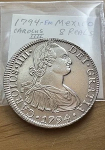1794 Carolus IIII 8 Reals Silver Hispan F.M. Coin - Picture 1 of 10