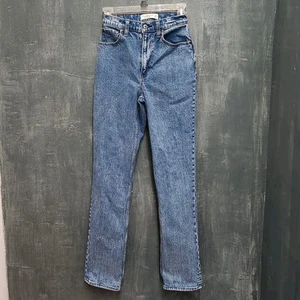  Abercrombie & Fitch Curve Love 90's Straight Ultra High Rise Jeans Size 00 24 - Picture 1 of 9