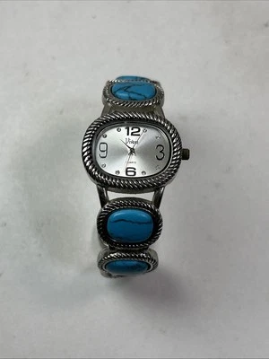 Vivani Vintage Silver and Turquoise Cuff Watch - Image 1 of 4