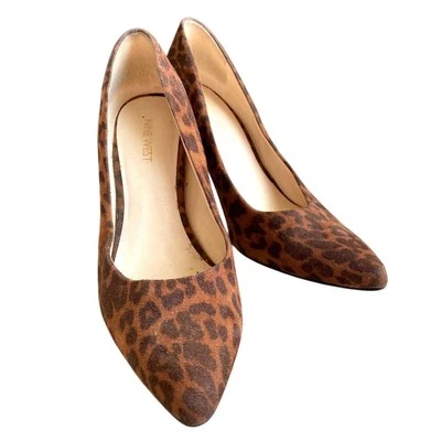 Nine West 'Garisono' high heel shoes brown & black animal print pumps US 8.5M - Image 1 of 4