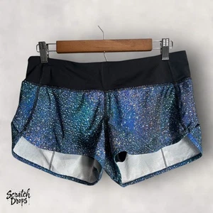 Lululemon Speed Short 4 Way Stretch 2.5 Inch Blue Pattern Size 6 Running Shorts - Picture 1 of 7