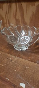 Vintage  Mikasa Peppermint Clear Swirl Crystal Candy/Nut Bowl. 10x5.25 - Picture 1 of 4