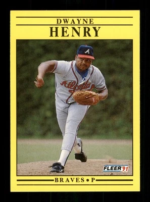  692 Dwayne Henry  Braves 1991 Fleer Baseball Sports Trading Card  - Image 1 of 2