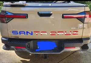 3D Letters Emblem Badge Compatible For Santa Cruz Rear Tailgate Red USA Flag - Picture 1 of 6