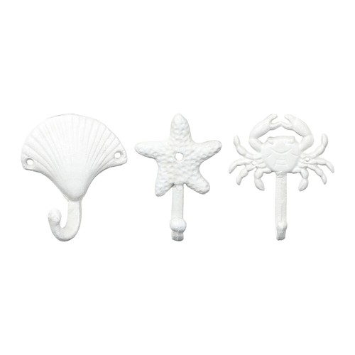 3 Pcs Seashell Wall Hooks Nautical Towel Foyer Large Bearing Capacity