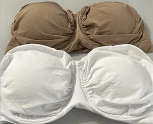 2 Rhonda Shear Antimicrobial Sweetheat Neckline Underwire Bandeau Bra 2 X - Picture 1 of 5