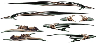  Kit de calcomanías/gráficos grandes de vinilo para autocaravana, remolque, cámper, autocaravana-K-0006-3 Foto 1 de 3