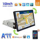 Android 11 Rotatable 10.1" Touch Screen Car Stereo Radio GPS Wifi Single 1 DIN