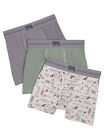 BEARPAW Toddler Boy's 3-Pack Microfiber Briefs Boxers Camp, Grey, Green New