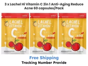 3 x Lachel Hi Vitamina C 2in 1 Anti-Invecchiamento Riduce Acne 60 capsule/Confezione - Foto 1 di 12