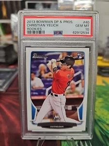 Graded 2013 Bowman Draft Picks Christian Yelich #40 Rookie Baseballkarte PSA 10 - Bild 1 von 2