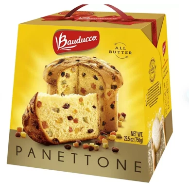 Bauducco Panettone Todo Mantequilla Paquete de Regalo Pastel de Vacaciones Tradicional Italiano 26.5 OZ Foto 1 de 4