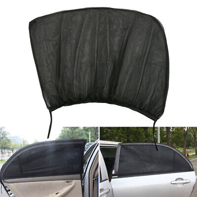 2× Black Car Sun Shade Side Window Curtain Anti-Mosquito Mesh Cover UV Protector • 20.99€