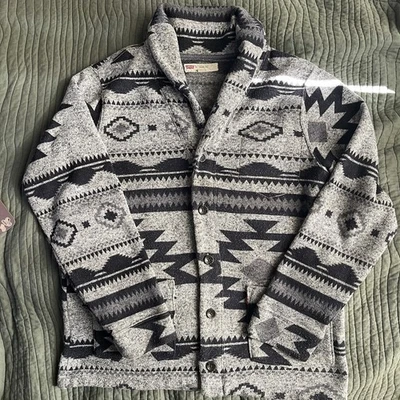 Cárdigan suéter cuello chal Levi’s para hombre talla L azteca suroeste tejido con botones Foto 1 de 4