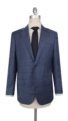 Terno xadrez de lã azul Kiton US$ 7200 - 38/48 - (KT424251) - Imagem 1 de 4