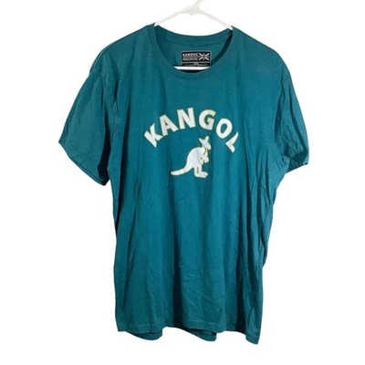 Camiseta gráfica Kangol azul verde azulado logotipo canguro manga corta para hombre talla XL Foto 1 de 4
