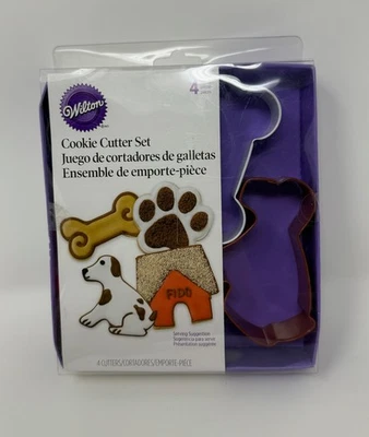 NEW - Wilton Cookie Cutter Set (set of 4) - Dog Bone, Paw, House, Dog Shapes - image 1 of 2