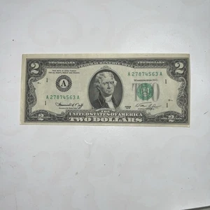 1976 Series A 2$ Bill Miscut - Picture 1 of 2