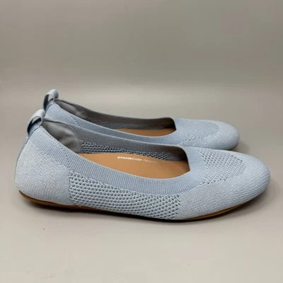 Zapato cómodo sin cordones Fit Flop Allegro tejido azul ballet puntera redonda para mujer 9’ Foto 1 de 4