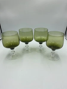 Sasaki Regency Olive Green Wine Glasses. Set of 4. - Picture 1 of 3