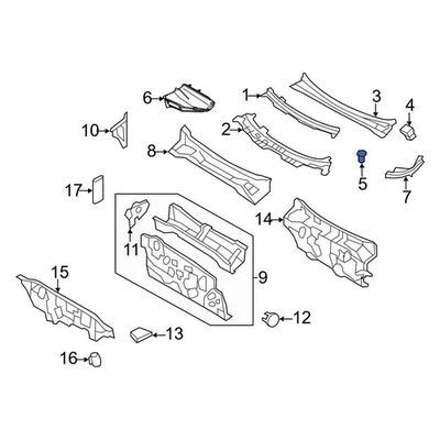 For Ford Focus 2000-2011 Ford W705845S300 Cowl Cover Rivet Foto 1 de 4
