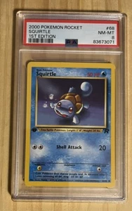 2000 Pokémon Rocket #68 Squirtle 1st Edition PSA 8 - Picture 1 of 2