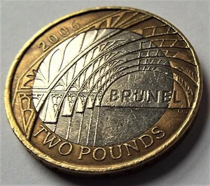 Stupenda moneta da 2 sterline 2006 ISAMBARD BRUNEL commemorativa Regno Unito inglese due sterline circo - Foto 1 di 2