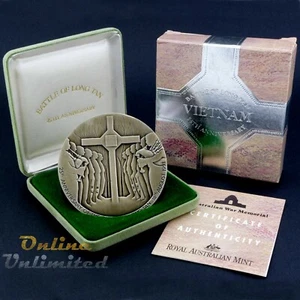 1991 Australia Vietnam War Battle of Long Tan 25th Anniversary 4½oz Silver Medal - Picture 1 of 9
