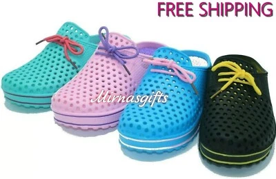 MULTIPLE MANUFACTURERS Women Clogs Shoes Slip on Open Back Lace Garden Water 6 - 11