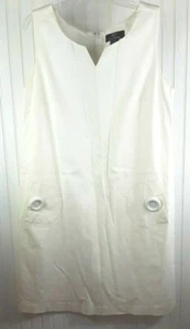 Lennie For Nina Leonard Women's Size 14 Ivory Shift Dress with Large buttons - Picture 1 of 7