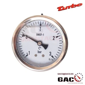MANOMETRO VACUOMETRO -1 a +3 Bar PRESION TURBO GLICERINA MANOVACUOMETRO POST - Imagen 1 de 3