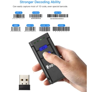 Eyoyo 1D Laser Barcodescanner Profi Bluetooth 2.4G Wireless USB Lager Supermarkt - Picture 1 of 15