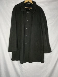 Pronto Uomo Firenze Wool Blend Overcoat Green 46 L Tab Side Vent - Picture 1 of 8