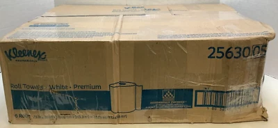 Kleenex (25630) rollo duro toallas de papel, a granel, premium, bolsillos absorbentes, blanco Foto 1 de 4
