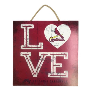 Love My St. Louis Cardinals Square Wooden Sign 10 in x 10 in - Picture 1 of 4