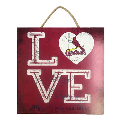 Love My St. Louis Cardinals Square Wooden Sign 10 in x 10 in - Image 1 of 2