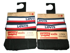 Levi’s Boys Boxer Briefs Underwear Size Large (14-16) Black Cotton 4 Pairs - Picture 1 of 3