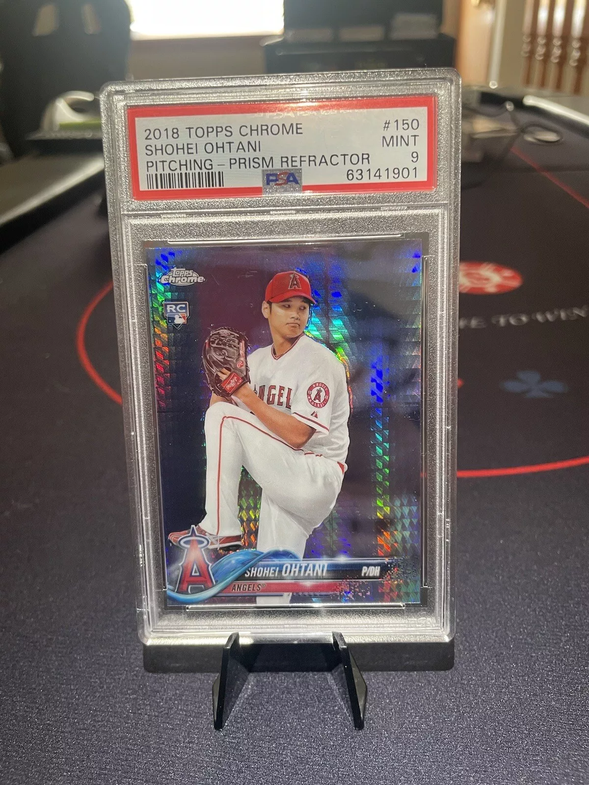 2018 Topps Chrome SHOHEI OHTANI Rookie Prism Refractor Angels Dodgers #150 PSA 9