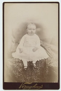 1890's Cabinet Card Chubby Baby Girl with Patent Leather Shoes San Francisco CA - Picture 1 of 2
