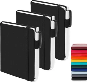 feela Confezione da 3 Quaderni Tascabili con 3 Penne Nere, A6 Mini 3 - Foto 1 di 8