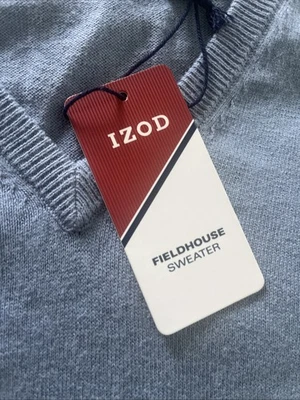 IZOD Golf Ocean Blue Sweater Vest NEW Large VNeck Sleeveless Golf Preppy Office - Image 1 of 4