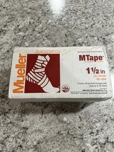 Nueva cinta deportiva Mueller MTape 32 rollos 1 1/2” x 15 yardas cada rollo medicina deportiva - Imagen 1 de 5