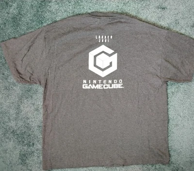 Camiseta Promocional Lanzamiento Nintendo GameCube 2001 Rara, Gris con Logo Blanco, XL Nueva Foto 1 de 2