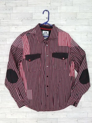 Camisa para hombre AKDMKS Akademiks roja a cuadros manga larga abotonada talla grande L Foto 1 de 4